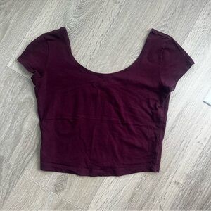 Garage Burgundy Tshirt Crop Top Size Small